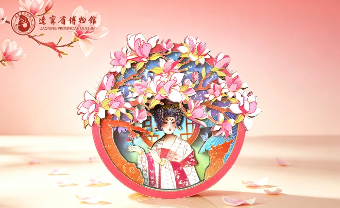 辽宁省博物馆云鬓霓裳换装旋转木质冰箱贴