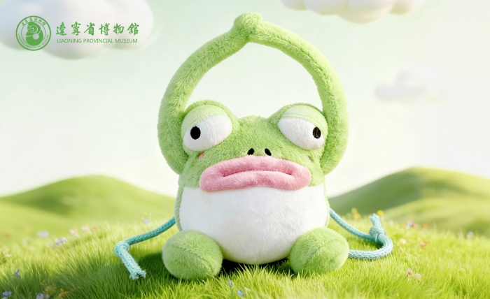 辽宁省博物馆蛇衔蛙铜饰件毛绒玩偶