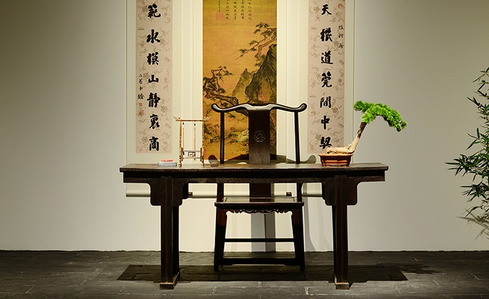 嘉略崖柏仿真盆景配展辽宁省博物馆中国古代绘画展